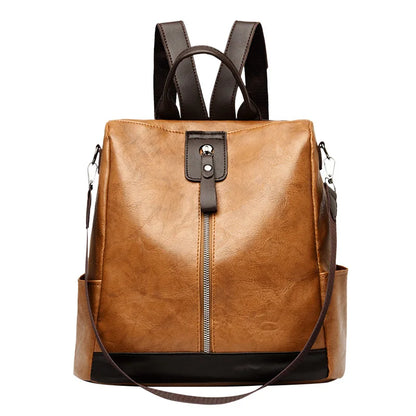 Women’s Anti-Theft PU Leather Travel Backpack