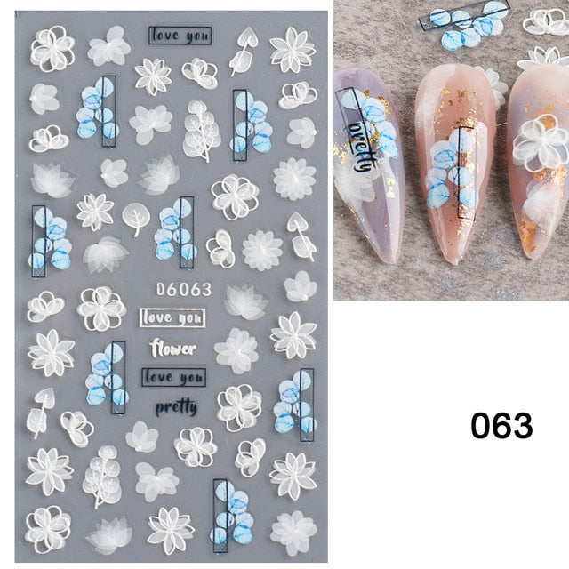 3D Acrylic Engraved  Nail Sticker