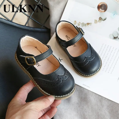 ULKNN Girls Leather Shoes