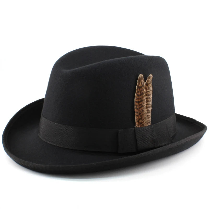 Wool Blend Homburg Hat