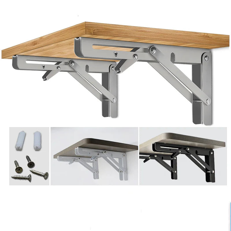Heavy-Duty Adjustable Triangle Folding Shelf Brackets