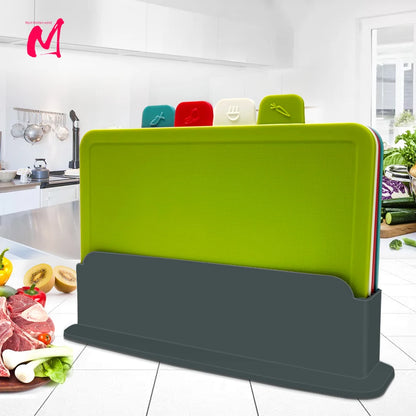 Color Coded Cutting Board Set with Holder