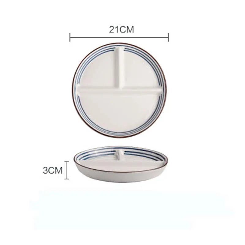 Japanese Divided Ceramic Dinner Plate