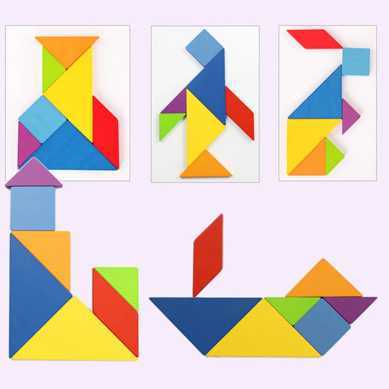 Wooden Tangram Puzzle Game for Kids