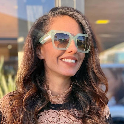 Classic Luxury Brand Designer Big Frame Square Sunglasses