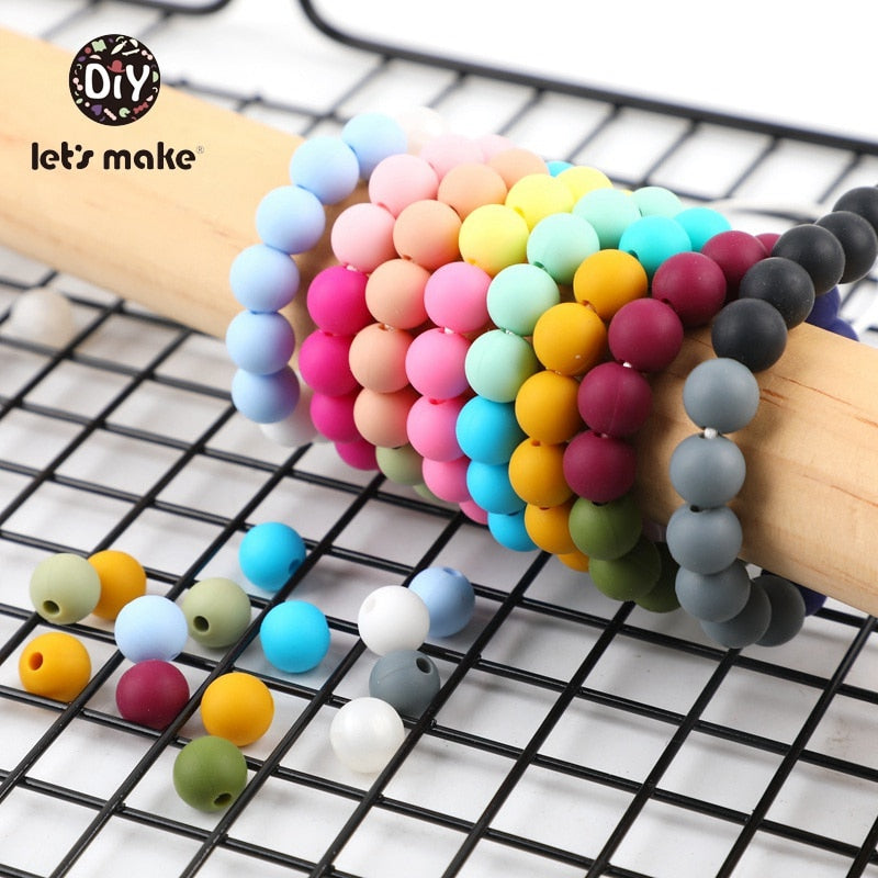 9mm 50pc Silicone Beads For Making Necklace