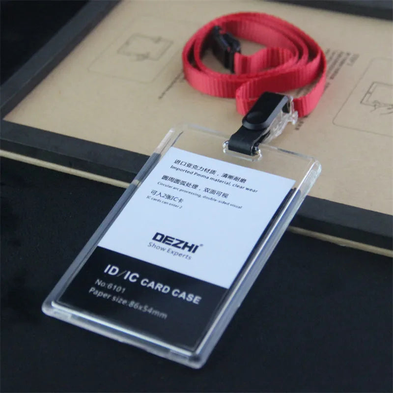 Retractable ID Badge Holder with Card Sleeve