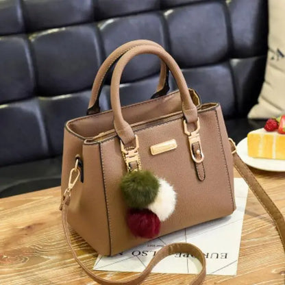 Large Capacity PU Leather Shopper Tote Bag