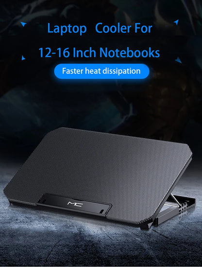 Adjustable Dual-Fan Laptop Cooler Stand with 2 USB Ports