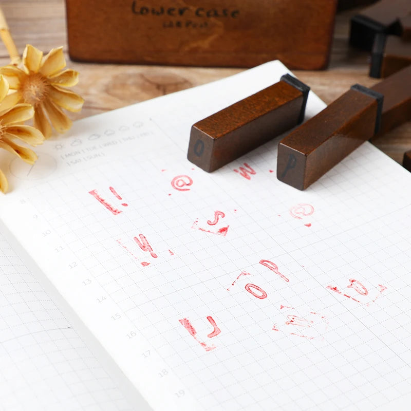 Vintage Wooden Alphabet Stamp Set