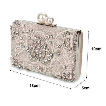Beaded Crystal Wedding Clutch Bag