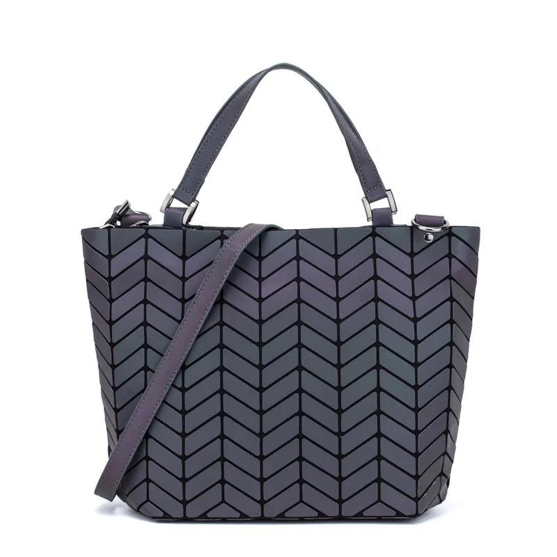 Luminous Geometric Reflective Tote Bag