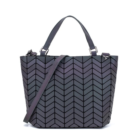 Luminous Geometric Reflective Tote Bag