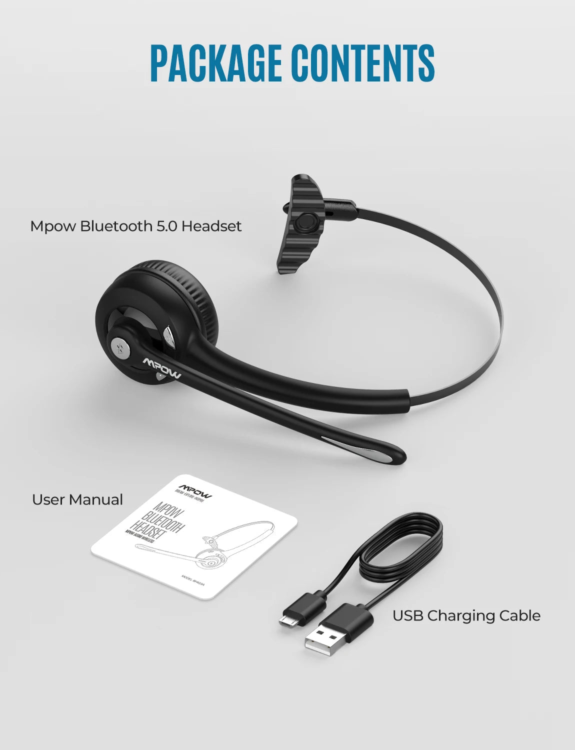 Mpow Pro Wireless Bluetooth Headset with Microphone