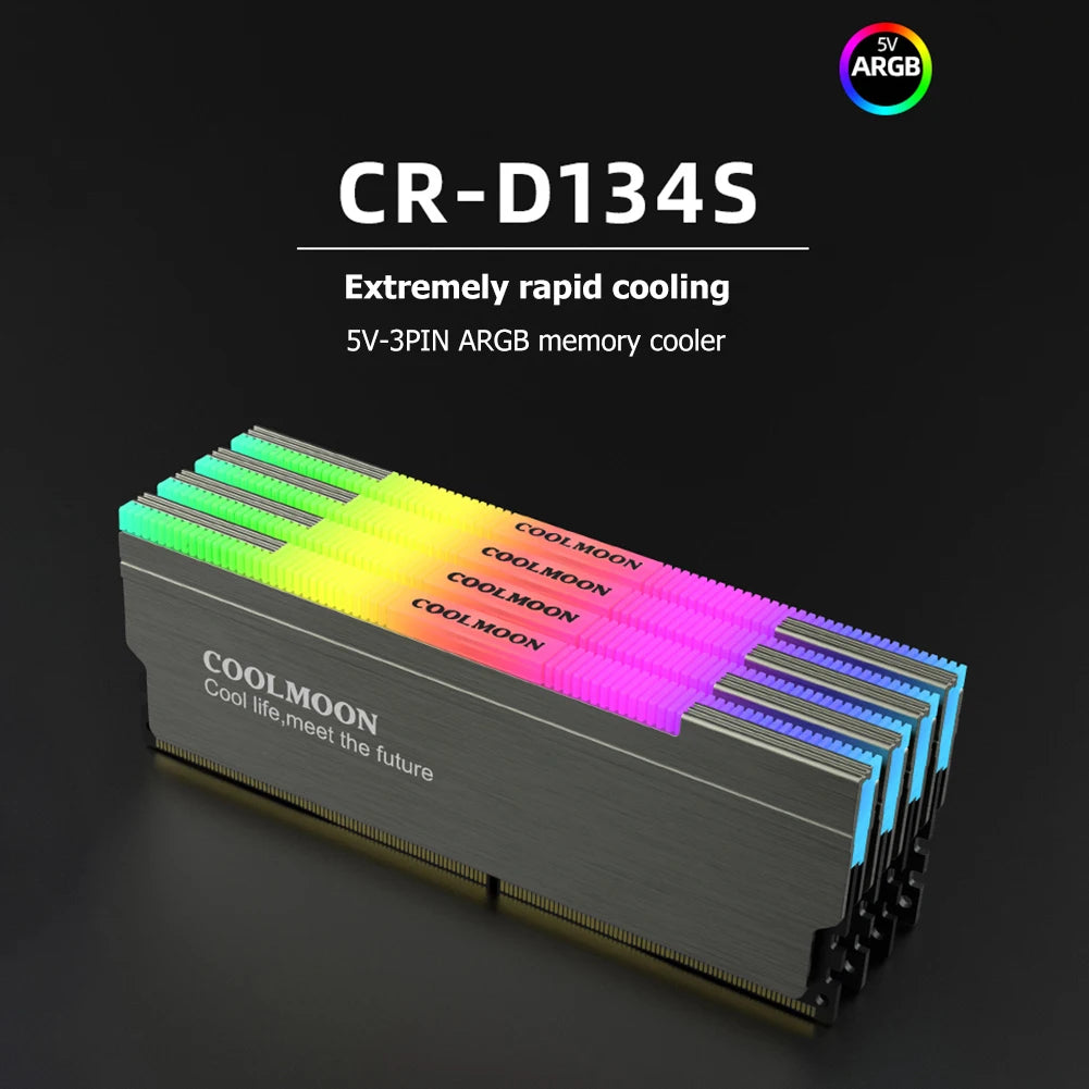 ARGB RAM Heatsink Cooler with Aluminum Heat Spreader for Desktop Memory