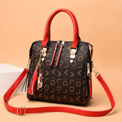 Large PU Leather Monogram Tote Handbag