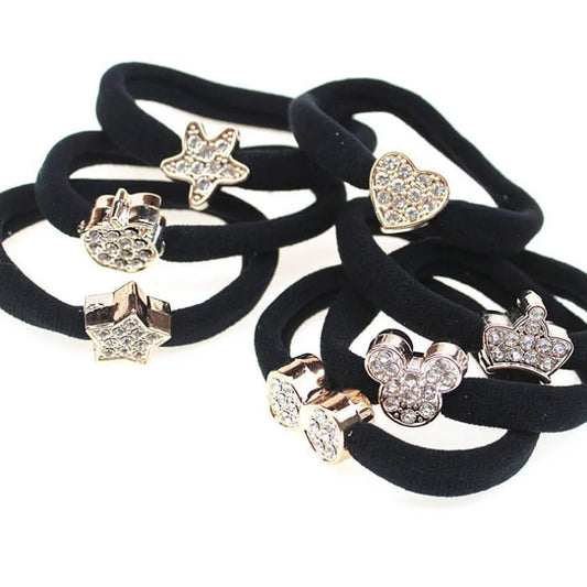 Korean Black Elastic Hair Bands Set