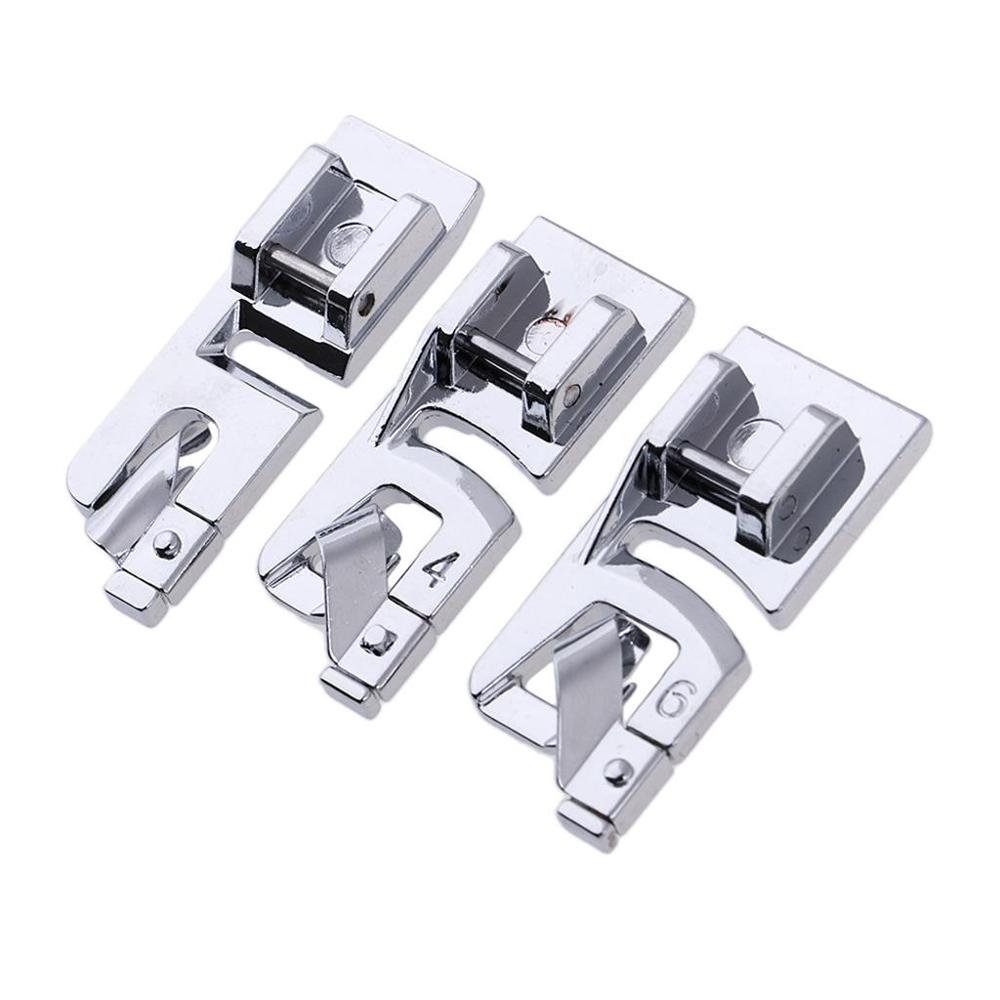 3Pcs  Narrow Rolled Hem Sewing Machine Presser