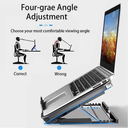 Adjustable Dual-Fan Laptop Cooler Stand with 2 USB Ports