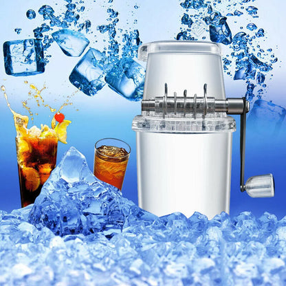 Portable 1.25L Hand Crank Ice Shaver for Drinks, Cocktails & Desserts
