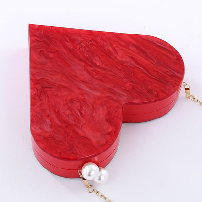 Acrylic Clutch Heart Shape Bag