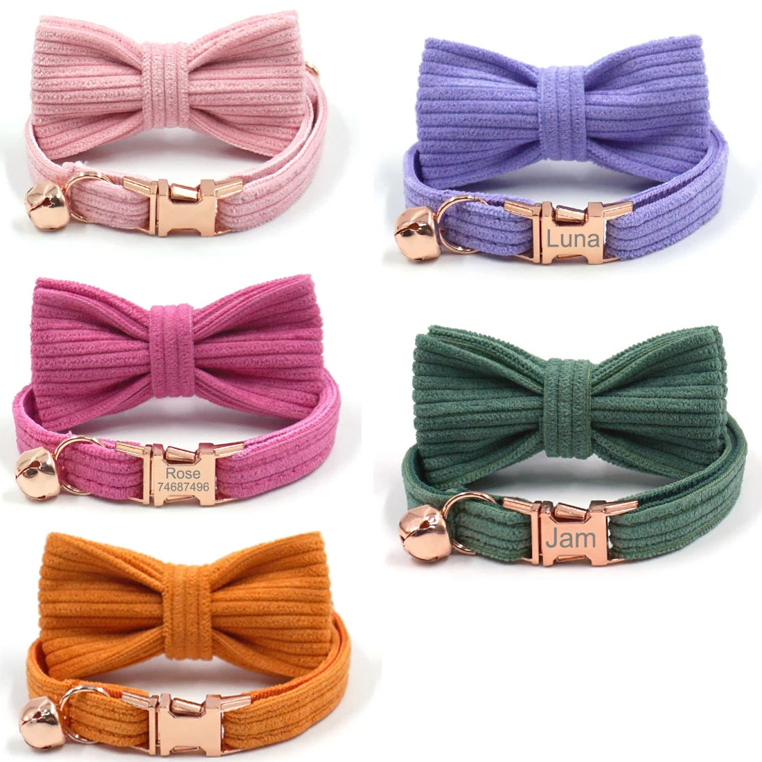Personalized Cat Collar with ID Tag & Bell