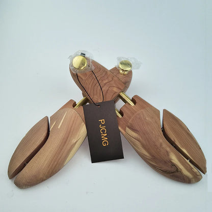Premium Red Cedar Adjustable Shoe Tree Pair with Brass Twin Tubes