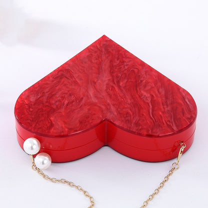 Acrylic Clutch Heart Shape Bag