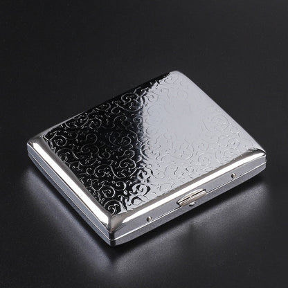 Silver Portable Metal Cigarette Case