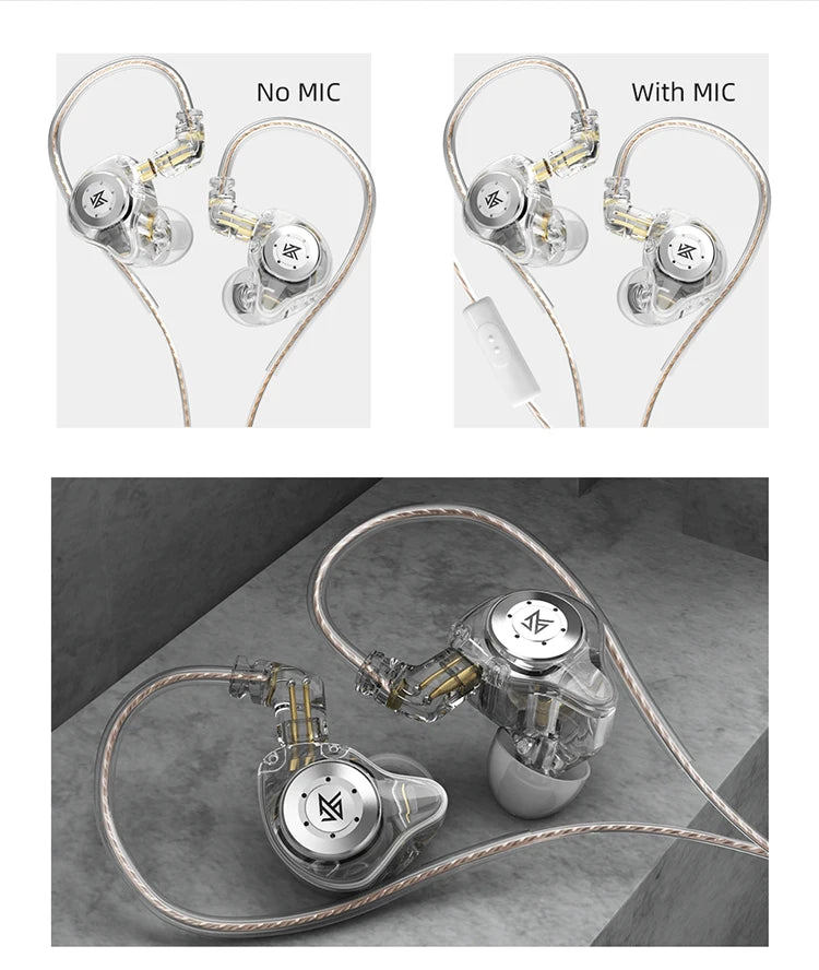 KZ EDX Pro HiFi Wired In-Ear Earphones with Detachable Cable