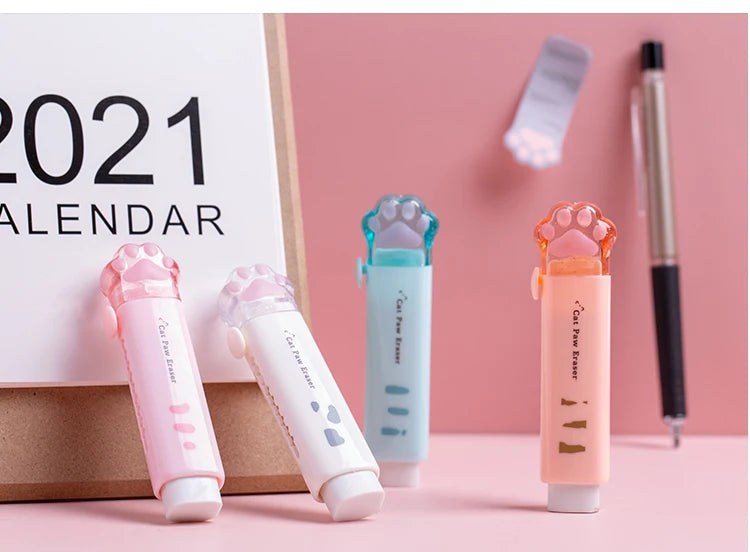 Retractable Cat Claw Pencil Eraser