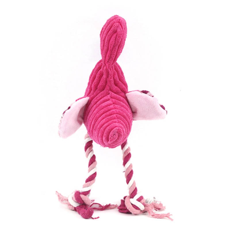 1Pcs Cleaning Teeth Squeaky Interactive Cartoon Animal Flamingo