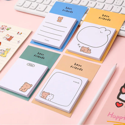 30 Sheets Cute Cartoon Bear Sticky Notes