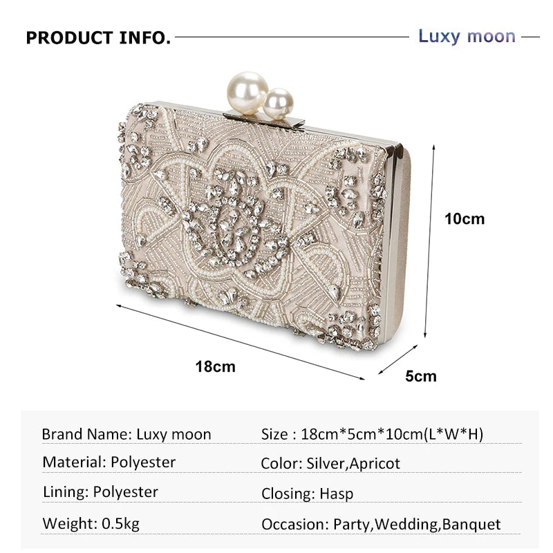 Beaded Crystal Wedding Clutch Bag