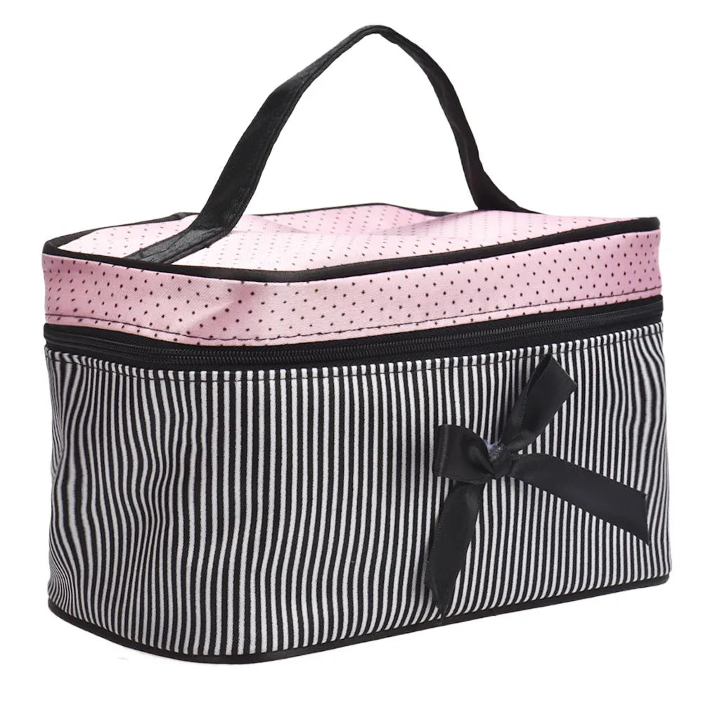 Women’s Striped Travel Cosmetic Bag