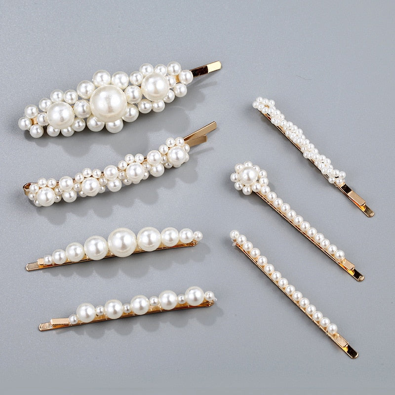 1Set Handmade Pearls Hair Clips Pin