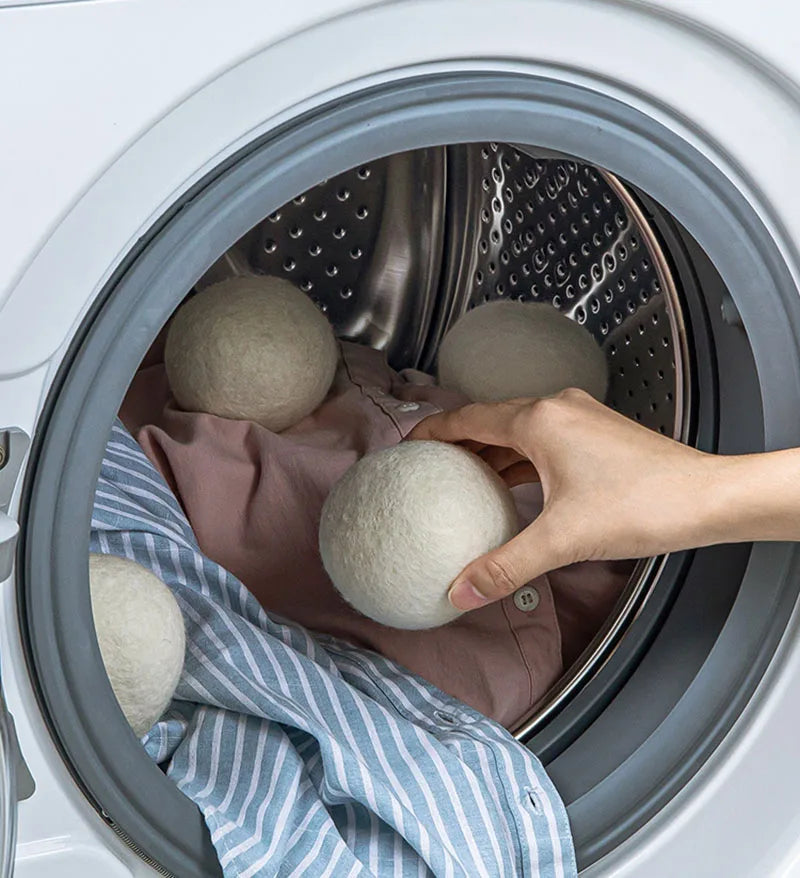 Natural Wool Dryer Balls – Reusable Laundry Fabric Softener Set