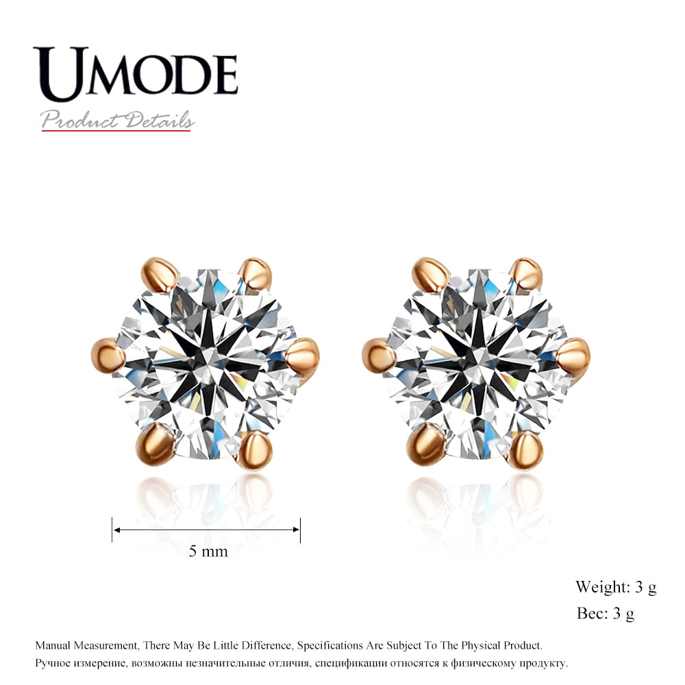 UMODE Rose Gold  0.5ct Cubic Zirconia earrings