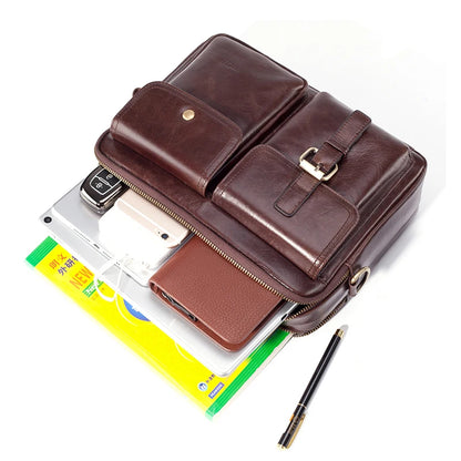 Cowhide Leather Messenger Bag