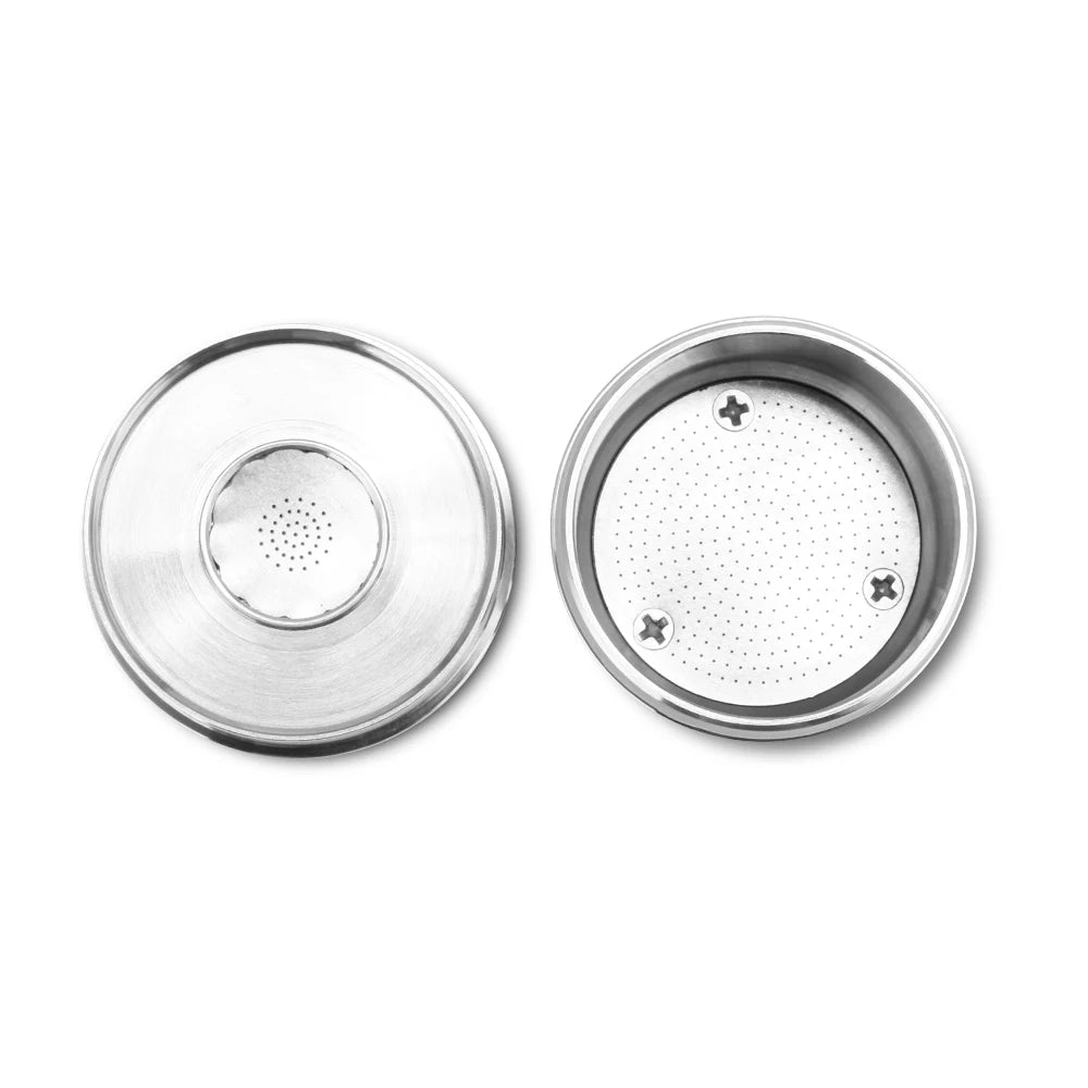Stainless Steel Refillable Coffee Pod with Tamper & Spoon