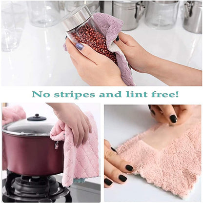 5/10pcs Super Absorbent Microfiber Kitchen Dish Cloth