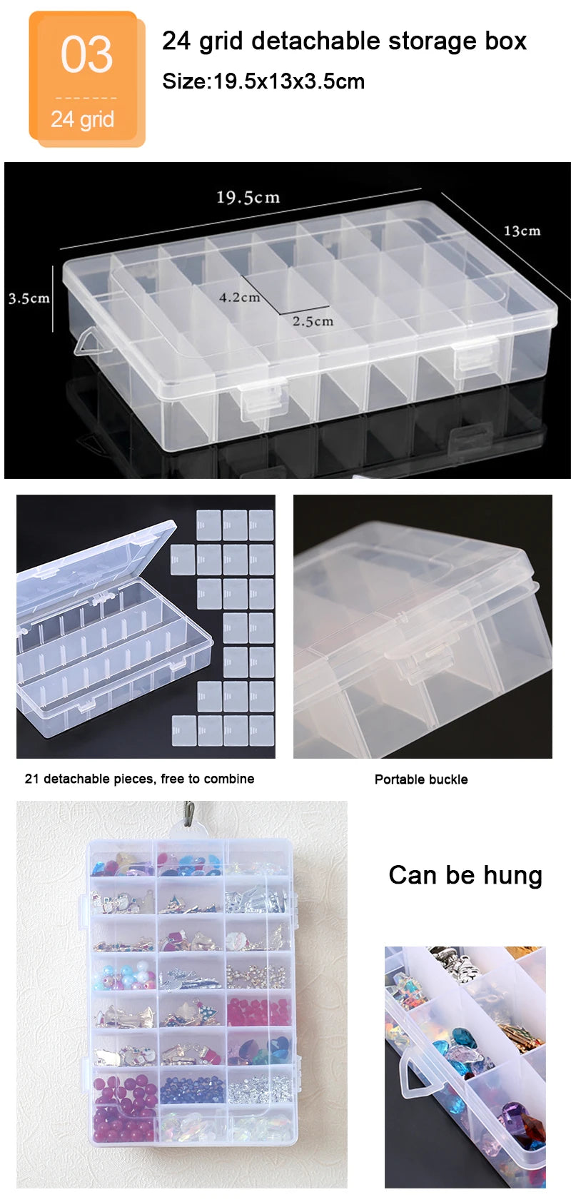 Plastic Box With Compartment Slot Organizer