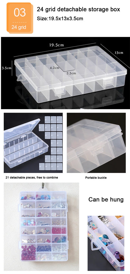 Plastic Box With Compartment Slot Organizer