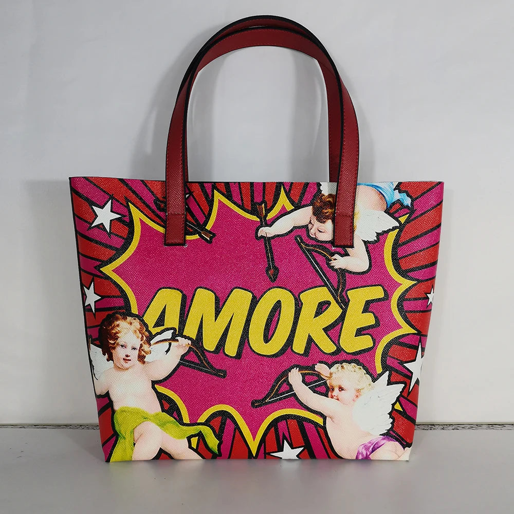 Italian-Inspired Printed PU Leather Tote Bag