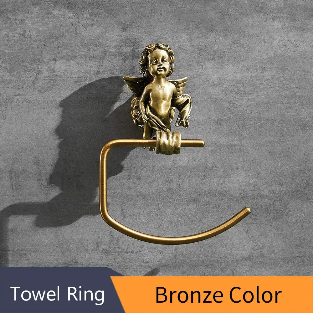 Bronze Classic Angel Towel Ring