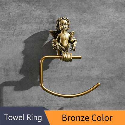 Bronze Classic Angel Towel Ring