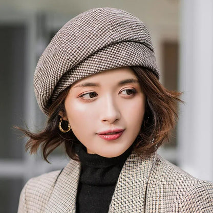 Elegant Women Plaid Beret