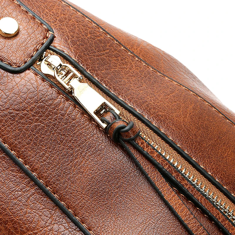 Women’s Vintage PU Leather Shoulder Tote & Crossbody Bag
