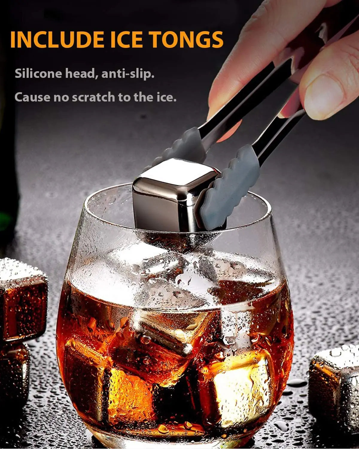 Reusable Stainless Steel Whiskey Stones Set