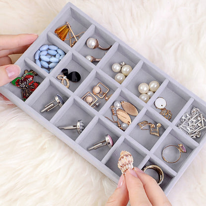 Fashion Portable Velvet  Jewelry Display Organizer Box